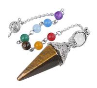 mookaitedecor Oeil de Tigre Pierre Divinatoire Pendule Radiesthésie Pierre Facette Cristal Cône Pointe pour Divination Voyance Esotérisme