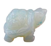 mookaitedecor Opalite Statuette Tortue Decoration,Figurine Sculpté en Pierre Guérison Statue Décor Table,1.5 Pouces