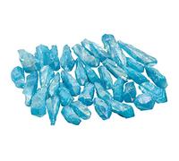 mookaitedecor Points de Cristal de Quartz de Roche Naturelle enduits de Titane de Forme irrégulière en Vrac Colonne de Cristaux Bruts pour Le Reiki et la décoration, 1 LB (Environ 460g), Bleu Clair