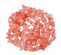 mookaitedecor Quartz aux Cerises Perles en Vrac Pierre Petit Cailloux Decoratif,Polie Pierres Irrégulière pour Bricolage Collier Guérison Bracelet Fabrication de Bijoux