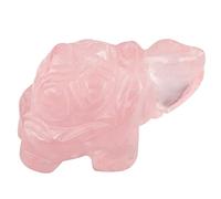mookaitedecor Quartz Rose Statuette Tortue Decoration,Figurine Sculpté en Pierre Guérison Statue Décor Table,1.5 Pouces