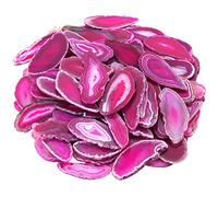 mookaitedecor Rose Pierres et Cristaux Tranche de Géode Agate Pierre de Cristal Fabrication de Bijoux,Lot de 10