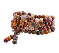 mookaitedecor Tibétain Mala Bracelet 108 Perles Pierres Élastique Collier Bouddhistes Chakra,Mookaite