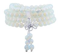 mookaitedecor Tibétain Mala Bracelet 108 Perles Pierres Élastique Collier Bouddhistes Chakra,Opalite