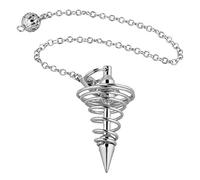 mookaitedecor Vortex Divinatoire Pendule Radiesthésie en Métal pour Divination Voyance Esotérisme,Argent Plaqué
