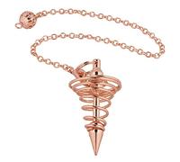 mookaitedecor Vortex Divinatoire Pendule Radiesthésie en Métal pour Divination Voyance Esotérisme,Or Rose Plaqué