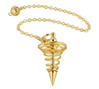 mookaitedecor Vortex Divinatoire Pendule Radiesthésie en Métal pour Divination Voyance Esotérisme,Plaqué Or
