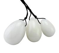 Mookaitedecor Yoni Kit d'exercice de pierres de massage, 3 tailles différentes pour le plancher pelvien et la vessie Jade blanche