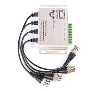 MOOKEENONE Connecteurs balun vidéo, émetteur coaxial HD à paire torsadée 4 canaux pour câble BNC mâle vers Cat5/5E/6 RJ45 UTP