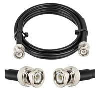 MOOKEERF Câble coaxial BNC mâle vers BNC mâle de 1,5 m, câble BNC 50 Ohm, câble d'extension d'antenne BNC, câble BNC vers BNC, câble coaxial KMR240 à faible perte avec connecteurs BNC
