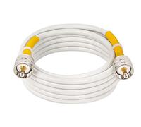 MOOKEERF Câble coaxial CB, câble d'antenne CB, câble d'antenne marine en PVC blanc, 3 m, câble coaxial RG8x UHF PL259 mâle vers mâle à faible perte, 50 ohm pour radio CB, radio jambon, analyseur