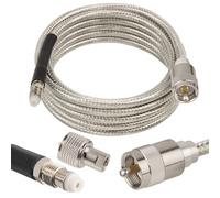 MOOKEERF Câble coaxial CB de 3 m, câble d'antenne Mini-8 CB à faible perte avec connecteurs PL-259 et FME, câble coaxial Mini-8 flexible de 3 m