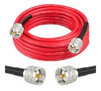 MOOKEERF Câble coaxial RG8X de 6 m - Câble coaxial CB UHF PL259 mâle vers mâle - Câble d'antenne CB à faible perte - 50 ohms - Pour radio HAM, analyseur d'antenne, charge factice, compteur SWR