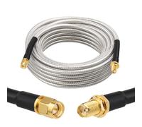 MOOKEERF RG8X Câble coaxial SMA mâle vers SMA femelle 6,1 m, câble d'extension SMA ultra faible perte 50 ohm pour routeur, GPS, radio RF, antenne WiFi, amplificateur de signal, module, etc.
