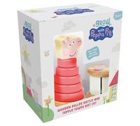 Mookie Peppa Pig Tour à Empiler en Bois à Roulettes Hochet Bébé dès 12 Mois