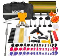 Mookis 92PCS Kit Debosselage sans Peinture, Kit de Réparation Carrosserie Dent Removal Kit avec Extracteur de Bosses Doré, Marteau Coulissant, Ventouse Carrosserie pour Bosses Profonde