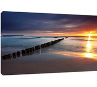 MOOL Toile Murale Motif Beautiful Sunrise Beach Art Print, Multicolore, Grand, 32 x 56 cm