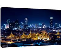 MOOL Toile Murale Motif Fleuve Chao Praya Bangkok Thaïlande Art Print, Bleu, Grand, 32 x 56 cm