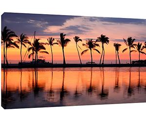 MOOL Toile Murale Motif Paradise Beach Sunset Art Print, Multicolore, Grand, 32 x 56 cm