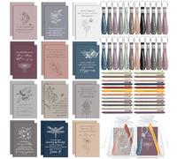 Mooliwe Coffret cadeau d'affirmation positive avec stylos d'affirmation, porte-clés, petits sacs, blocs-notes de motivation pour femmes, collègues, Noël et adultes (lot de 24, fleur)