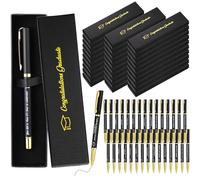 Mooliwe Lot de 30 stylos en métal avec finition dorée et encre noire gravée avec coffret cadeau pour hommes, femmes, étudiants, diplômés, cadeaux de remise de diplôme