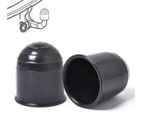 Moollyfox 2 Pièces Cache Boule Attelage, Universel 50mm Capuchon de Protection de Boule d'attache Remorque Voiture, Protège Boule d'Attelage en Plastique, Barre de Remorquage Boule Attelage, Noir
