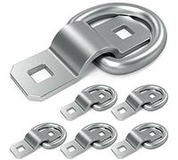 Moollyfox 6 Pièces Anneau Arrimage avec Supports, Crochet d'Arrimage Remorque en D, Portant 6000 Livres, Anneau d'Arrimage de Montage en Acier Inoxydable pour Remorques, Voitures, Camions
