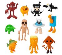 Moollyfox Brainrot Figurine - Lot de 11 figurines italiennes - Tung Tung Tung Sahur, Tralalalero Tralalala, Bombardino Crocodile, Brr Brr Patapim - Brainrot Toys 3D pour collection, bureau, cadeau