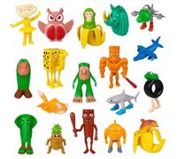 Moollyfox Brainrot Figurine - Lot de 18 figurines italiennes - Tung Tung Tung Sahur, Tralalalero Tralalala, Bombardino Crocodile, Brr Brr Patapim - Brainrot Toys 3D pour collection, bureau, cadeau