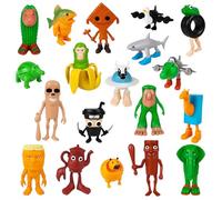 Moollyfox Brainrot Figurine - Lot de 19 figurines italiennes - Tung Tung Tung Sahur, Tralalalero Tralalala, Bombardino Crocodile, Brr Brr Patapim - Brainrot Toys 3D pour collection, bureau, cadeau