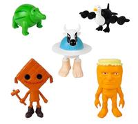 Moollyfox Brainrot Figurine - Lot de 5 figurines italiennes - Tung Tung Tung Sahur, Tralalalero Tralalala, Bombardino Crocodile, Brr Brr Patapim - Brainrot Toys 3D pour collection, bureau, cadeau
