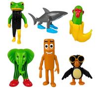 Moollyfox Brainrot Figurine - Lot de 6 figurines italiennes - Tung Tung Tung Sahur, Tralalalero Tralalala, Bombardino Crocodile, Brr Brr Patapim - Brainrot Toys 3D pour collection, bureau, cadeau