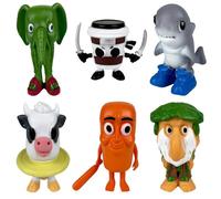 Moollyfox Brainrot Figurine - Lot de 6 figurines italiennes - Tung Tung Tung Sahur, Tralalalero Tralalala, Bombardino Crocodile, Brr Brr Patapim - Brainrot Toys 3D pour collection, bureau, cadeau