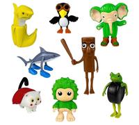 Moollyfox Brainrot Figurine - Lot de 8 figurines italiennes - Tung Tung Tung Sahur, Tralalalero Tralalala, Bombardino Crocodile, Brr Brr Patapim - Brainrot Toys 3D pour collection, bureau, cadeau