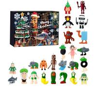 Moollyfox Calendrier de l'Avent 2025, rouge cerveau, boîtes surprise en PVC de 24 jours, avec cappuccino assassino et ballerine, capucina, décoration de Noël pour hommes et femmes A