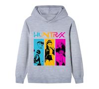 Moollyfox Huntrix - Sweat à capuche pour enfant - Avec imprimé de dessin animé mignon - Mode - Décontracté - Sport - Pour garçons et filles, Gris 3#, 150