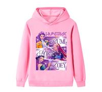 Moollyfox Huntrix - Sweat à capuche pour enfant - Avec imprimé de dessin animé mignon - Mode - Décontracté - Sport - Pour garçons et filles, Rose 2#, 160