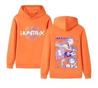 Moollyfox Huntrix Sweat à capuche pour fille avec impression caricature, sweat à capuche de sport pour garçons, filles et adolescents, Orange 3#, 150