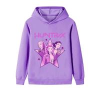 Moollyfox Sweat à capuche Huntrix pour enfants, adolescents, avec imprimé caricature, sweat à capuche de loisirs pour garçons, filles, adolescents, Violet 2#, 140