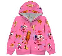 Moollyfox Veste de survêtement italienne pour enfant - Rouge foncé - Veste à capuche avec fermeture éclair - Tung Tung Tung - Ballerine - Cappuccina - Fille - Garçon - Fermeture éclair, 3# Rose rouge