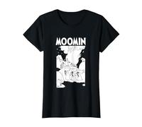 Moomin Moominland Midwinter Bonfire Scène T-Shirt, Femme, Noir, L