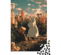 Moomin Puzzles en Bois pour Adultes 1000 Pièces Décoration Intérieure Family Games Cadeaux d'anniversaire pour Jeux Éducatifs Relaxation Et Sagesse 1000pcs (75x50cm)