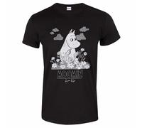 Moomin Unisex Adult Flowers Japanese T-Shirt S Black