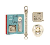 Moomin x BIBS Coffret cadeau bébé, 6-18 mois, Moomin Vanilla | Collaboration Moomin x BIBS | Design coordonné | Coffret prêt à offrir | Fabriqué au Danemark