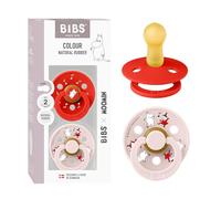 Moomin x BIBS Colour Tétine, 6-18 mois, 2-pack, Candy Apple/Petal