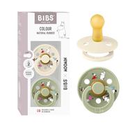 Moomin x BIBS Colour Tétine, 6-18 mois, 2-pack, Ivory/Sage