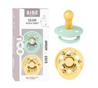 Moomin x BIBS Colour Tétine, 6-18 mois, 2-pack, Nordic Mint/Pale Butter
