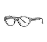 moomoobird Lunettes anti-lumière bleue pour femme - Cadre en polygone rétro TR90, Gris avec transparent