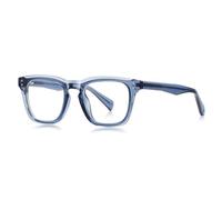 moomoobird Lunettes de mode pour hommes TR90 cadre tendance carré lunettes monture mâle UV400 lentille, Bleu avec transparent