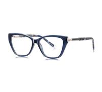moomoobird Lunettes œil de chat pour femmes TR90 cadre de lunettes de mode monture féminine lunettes tendance, Bleu avec transparent
